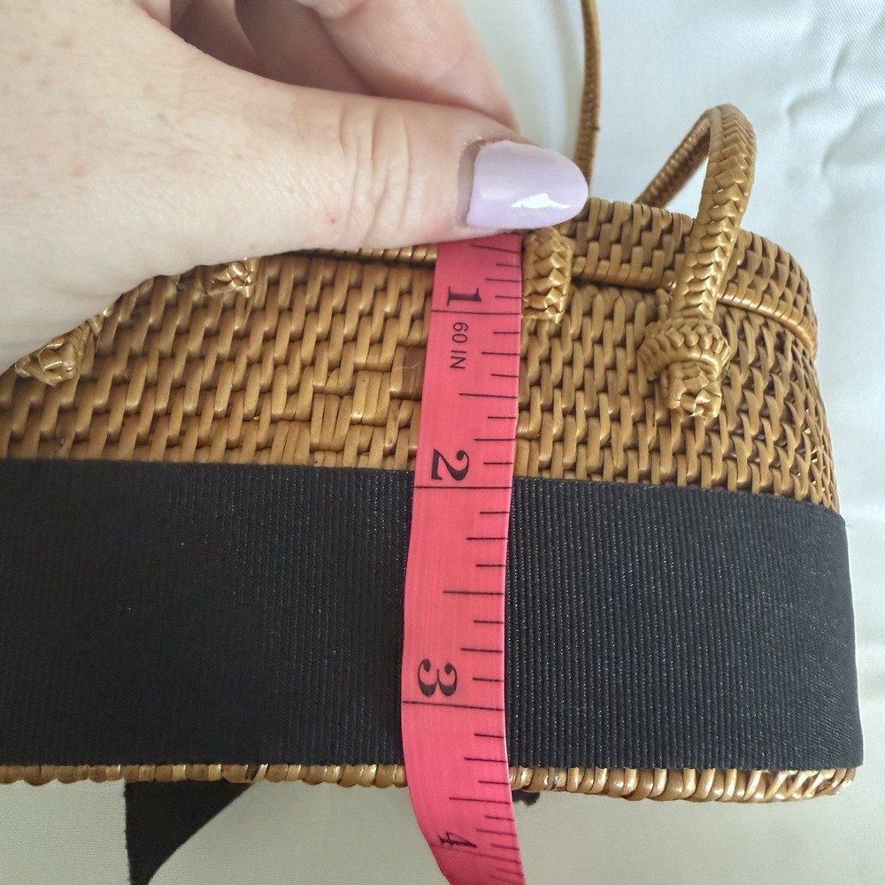 Lisi Lerch Bosom Buddy Bag Mini Straw Starfish Black Ribbon Rattan Handbag Purse - Picture 12 of 14